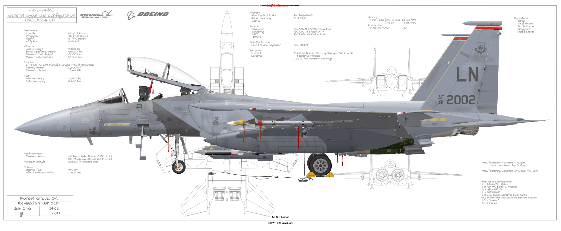F-15E Strike Eagle Fine Art Profile Prints — Fighter Studios, Inc.